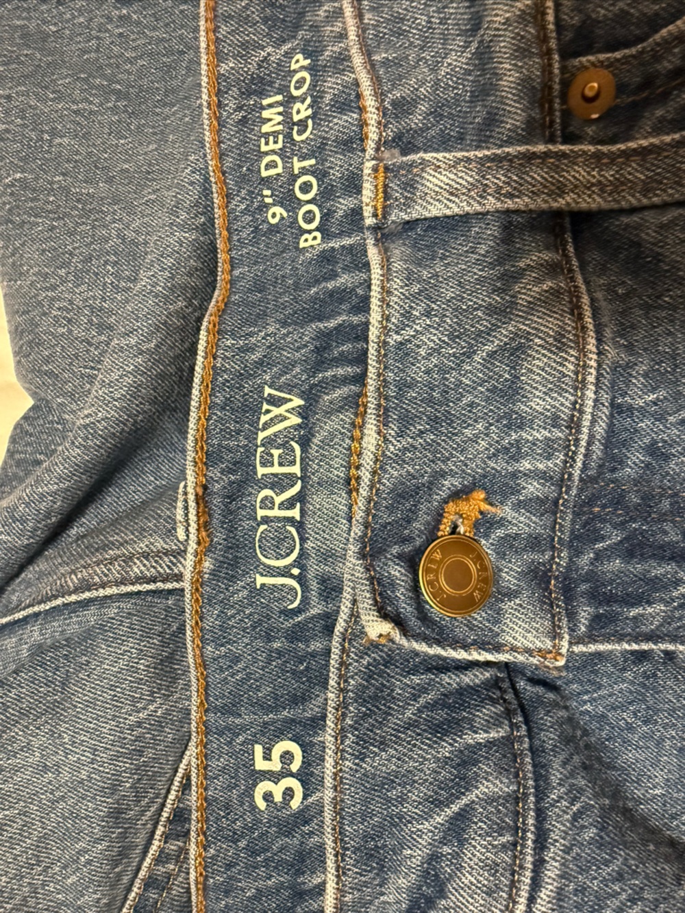 J. Crew Cropped Boot Leg Cut Jeans in Blue Wash